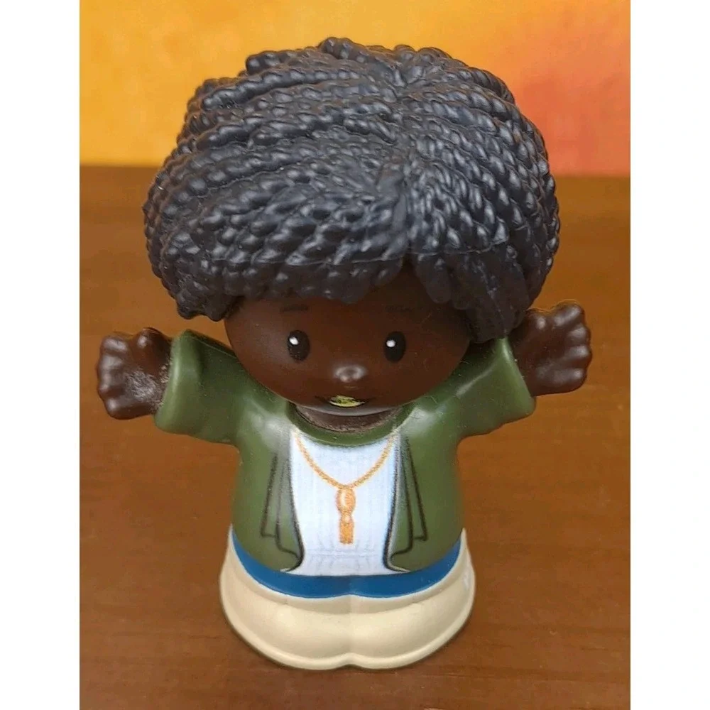 Fisher-Price Little People Mom Girl‎ Dark Skin African American Green Top 2021
